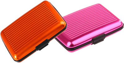 

Alexus 6 Card Holder(Set of 2, Orange, Pink)