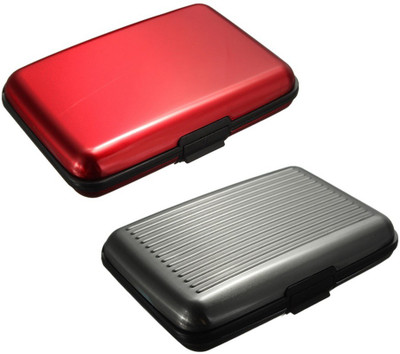 

FASTOP Set of 2 FASTOP® ATM Card Business ID Card Holder Credit Card and Debit card Wallet Holder Aluminum Security Wallet RFID Protection 6 Card Holder(Set of 2, Multicolor)