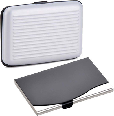 

Shine Fashion 15 Card Holder(Set of 2, Black, Silver)