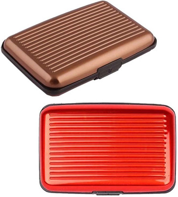 

Shine Fashion Men's 6 Card Holder(Set of 2, Brown, Red)