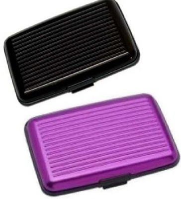 

Squeeze Men & Women Multicolor 6 Card Holder(Set of 2, Purple, Black)