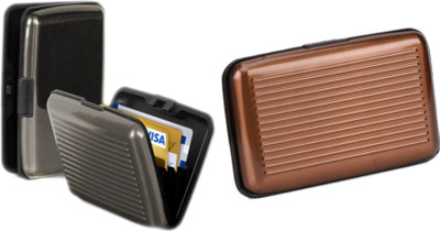 

Alexus 6 Card Holder(Set of 2, Grey, Brown)