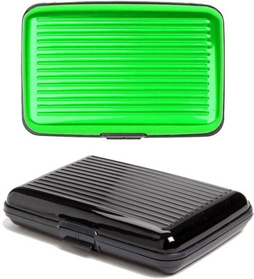 

Shine Fashion Men's 6 Card Holder(Set of 2, Black, Green)