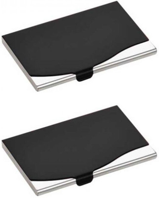 

Vagan-Kate 10 Card Holder(Set of 2, Black, Silver)