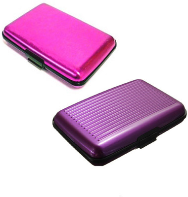 

FASTOP Set of 2 FASTOP® ATM Card Business ID Card Holder Credit Card and Debit card Wallet Holder Aluminum Security Wallet RFID Protection 6 Card Holder(Set of 2, Multicolor)