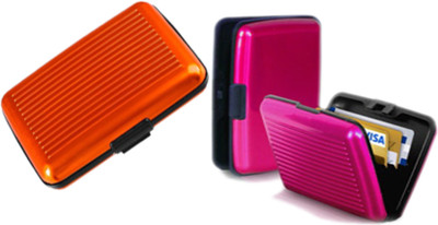 

Alexus 6 Card Holder(Set of 2, Orange, Pink)