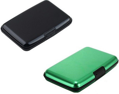 

FASTOP ATM Card Holder Aluminum Metal Case Box, Hard Case, Holder Business Card ID Wallet, credit and debit card holder 6 Card Holder(Set of 2, Multicolor)