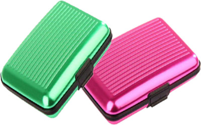 

Alexus 6 Card Holder(Set of 2, Green, Pink)