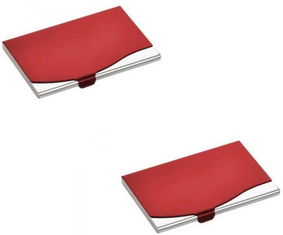 

Venture Men's & Women's 10 Card Holder(Set of 2, Red)
