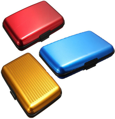 

FASTOP Set of 3 FASTOP® ATM Card Business ID Card Holder Credit Card and Debit card Wallet Holder Aluminum Security Wallet RFID Protection 6 Card Holder(Set of 3, Multicolor)