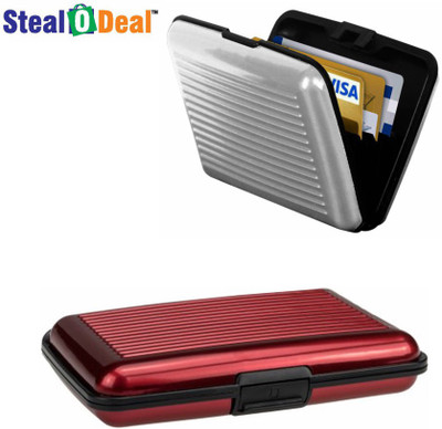 

Stealodeal Red and Grey Security Credit/Debit 6 Card Holder(Set of 2, Red, Grey)