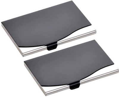 

Jazam Men's & Women's 10 Card Holder(Set of 2, Black)