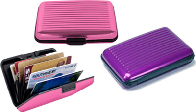 

Alexus 6 Card Holder(Set of 2, Purple, Pink)