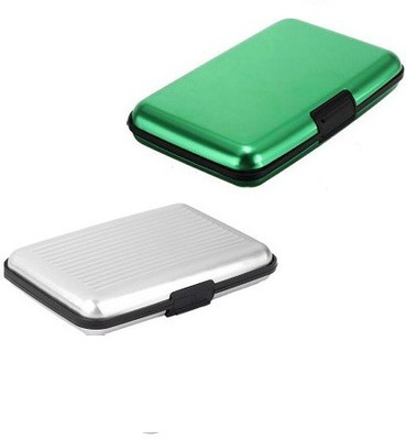 

FASTOP ATM Card Holder Aluminum Metal Case Box, Hard Case, Holder Business Card ID Wallet, credit and debit card holder 6 Card Holder(Set of 2, Multicolor)