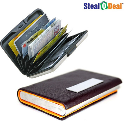 

Stealodeal Brown Orange Unisex Steel With Aluminium Plastic 20 Card Holder(Set of 2, Brown)