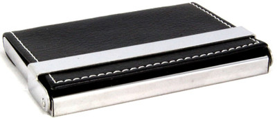 

Stealodeal Black Side Leather Texture Steel 20 Card Holder(Set of 1, Black)
