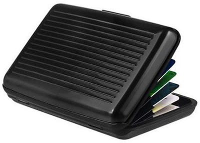 

CTW Men Black Plastic Card Holder(6 Card Slots), Black-01