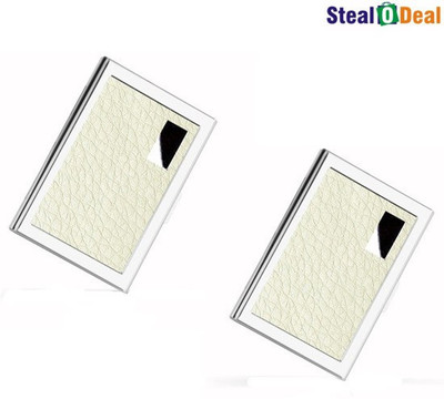 

Stealodeal White Luxury Steel Aluminum 6 Card Holder(Set of 2, White)