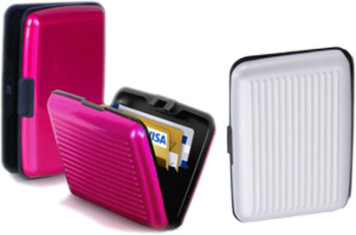 

Alexus 6 Card Holder(Set of 2, White, Pink)