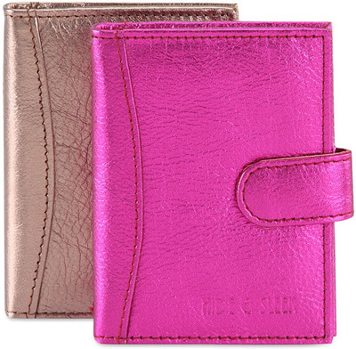 

Hide & Sleek Soft Leather 20 Card Holder(Set of 2, Multicolor)