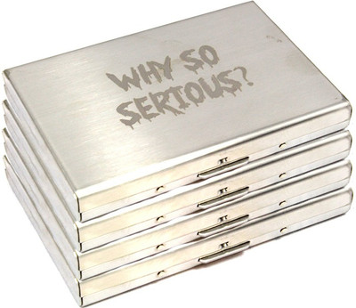 

Stealodeal |Pack of 4|Silver Y So Serious Metal Credit/Debit Bracket High Quality 6 Card Holder(Set of 4, Silver)