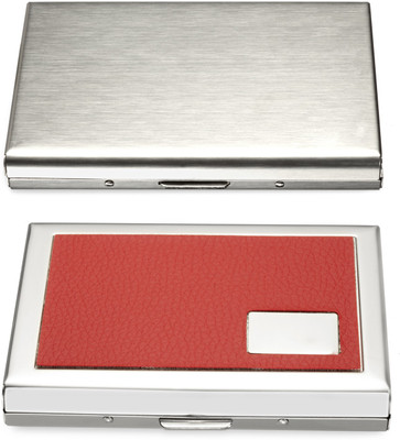 

Billiondeal High Quality | Combo of 2 | Steel Plain Executive Silver ATM And 1 Steel Card Holder And 1 Red Case Steel ATM Card Holder 6 Card Holder(Set of 2, Silver)