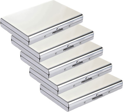 

Stealodeal |Pack of 5| Silver Metal Money and cards holding 15 Card Holder(Set of 5, Silver)