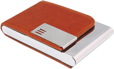 

7Trees Business Card Holder 20 Card Holder(Set of 1, Brown)