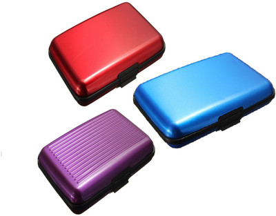 

FASTOP Set of 3 FASTOP® ATM Card Business ID Card Holder Credit Card and Debit card Wallet Holder Aluminum Security Wallet RFID Protection 6 Card Holder(Set of 3, Multicolor)