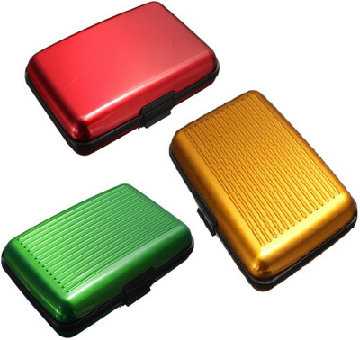 

FASTOP Set of 3 FASTOP® ATM Card Business ID Card Holder Credit Card and Debit card Wallet Holder Aluminum Security Wallet RFID Protection 6 Card Holder(Set of 3, Multicolor)