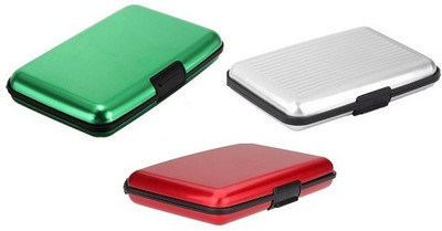 

FASTOP ATM Card Holder Aluminum Metal Case Box, Hard Case, Holder Business Card ID Wallet, credit and debit card holder 6 Card Holder(Set of 3, Multicolor)