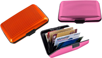 

Alexus 6 Card Holder(Set of 2, Orange, Pink)