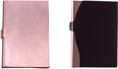 

Attitude Works 8 Card Holder(Set of 2, Silver, Black)