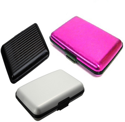 

FASTOP Set of 3 FASTOP® ATM Card Business ID Card Holder Credit Card and Debit card Wallet Holder Aluminum Security Wallet RFID Protection 6 Card Holder(Set of 3, Multicolor)