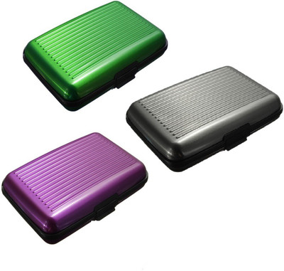 

FASTOP Set of 3 FASTOP® ATM Card Business ID Card Holder Credit Card and Debit card Wallet Holder Aluminum Security Wallet RFID Protection 6 Card Holder(Set of 3, Multicolor)