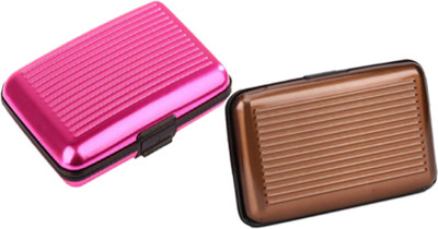 

Alexus 6 Card Holder(Set of 2, Brown, Pink)