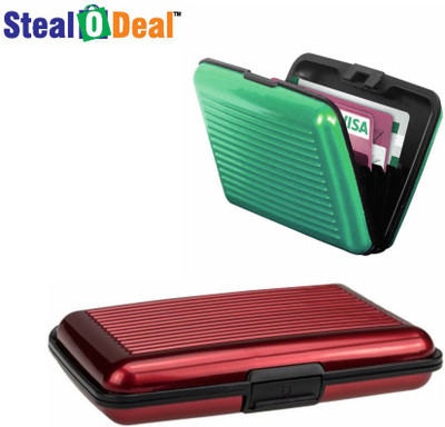

Stealodeal Red and Green Security Credit/Debit 6 Card Holder(Set of 2, Red, Green)