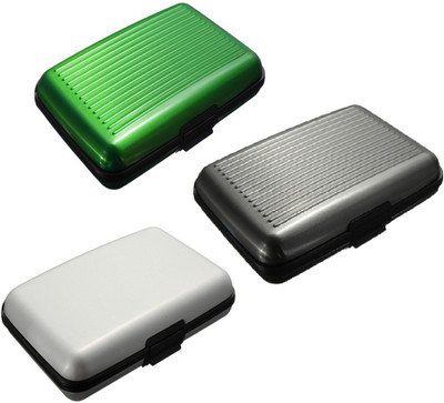 

FASTOP Set of 3 FASTOP® ATM Card Business ID Card Holder Credit Card and Debit card Wallet Holder Aluminum Security Wallet RFID Protection 6 Card Holder(Set of 3, Multicolor)