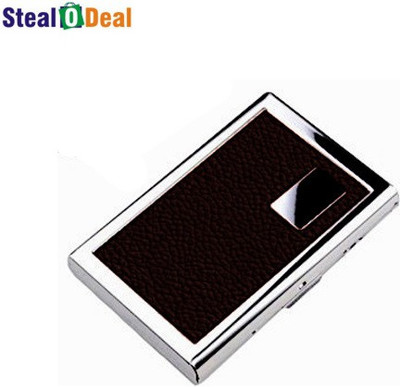 

Stealodeal Brown Leather Piece Stainless Steel 6 Card Holder(Set of 1, Brown)