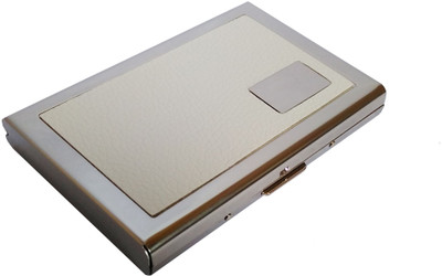 

Billionbag Steel White Leather Aluminium Silver ATM 6 Card Holder(Set of 1, Silver, White)