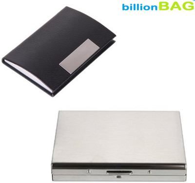 billionBAG 10 Card Holder(Set of 2, Silver, Black)