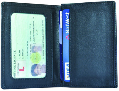 

Hide & Sleek Mini 4 Card Holder(Set of 1, Black)