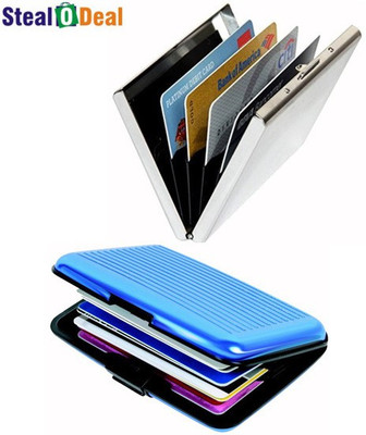 

Stealodeal Metal Silver Stainless Steel Business Case with Aluminium Aluma 6 Card Holder(Set of 2, Silver, Multicolor)