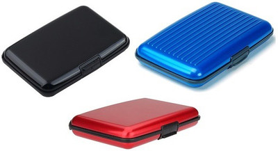 

FASTOP ATM Card Holder Aluminum Metal Case Box, Hard Case, Holder Business Card ID Wallet, credit and debit card holder 6 Card Holder(Set of 3, Multicolor)