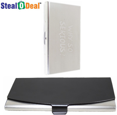 

Stealodeal Why so serious With Black Stainless Steel 6 Card Holder(Set of 2, Black, Silver)