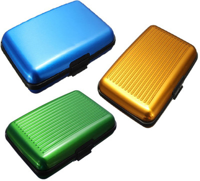 

FASTOP Set of 3 FASTOP® ATM Card Business ID Card Holder Credit Card and Debit card Wallet Holder Aluminum Security Wallet RFID Protection 6 Card Holder(Set of 3, Multicolor)