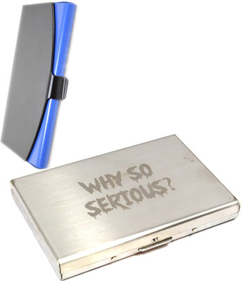 

Stealodeal |Pack of 2|Silver Y So Serious Metal Debit Bracket With Mix Color Steel 6 Card Holder(Set of 2, Silver, Multicolor)