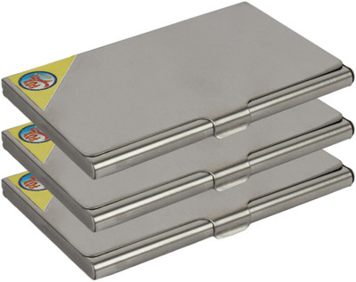 FOX MICRO 4 Card Holder(Set of 3, Silver)