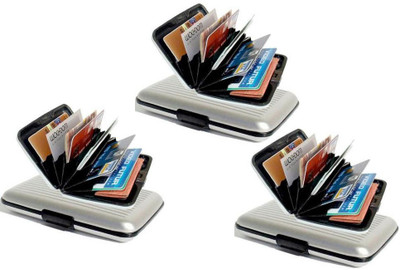 

Evana 6 Card Holder(Set of 3, Silver)