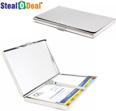 

Stealodeal Metal Box Luxury With Steel 20 Card Holder(Set of 2, Silver)